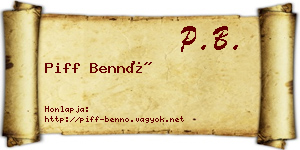 Piff Bennó névjegykártya